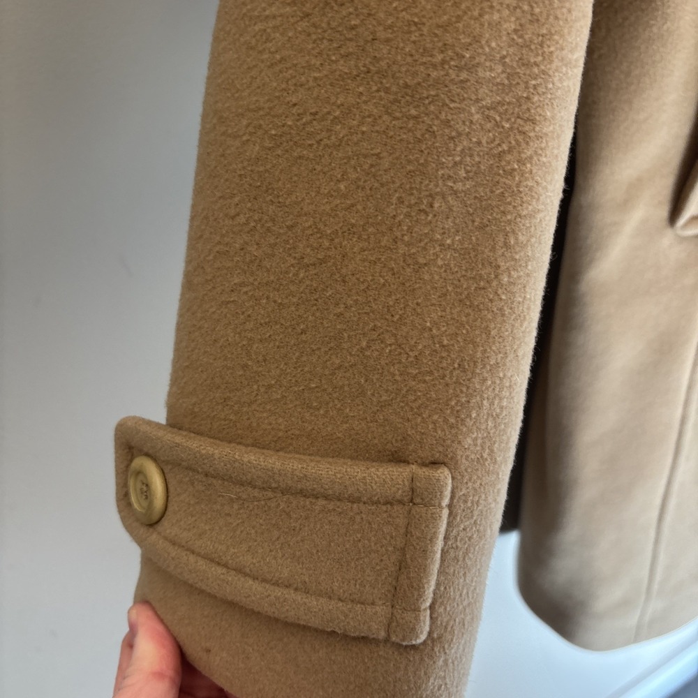 L.L. Bean Lambs Wool Classic Polo Coat Women's 8 Beige 3/4 Length Bellandi - Picture 6 of 16